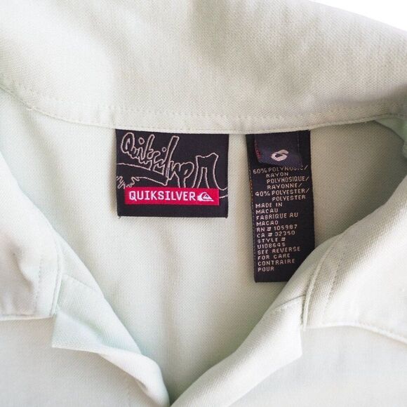 Quicksilver Vintage Y2K Collared Button-up SS Shirt Mint Green Men's Small (S) - Picture 3 of 8